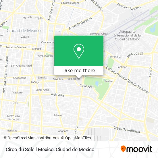 Mapa de Circo du Soleil Mexico