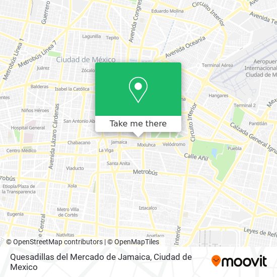 Mapa de Quesadillas del Mercado de Jamaica