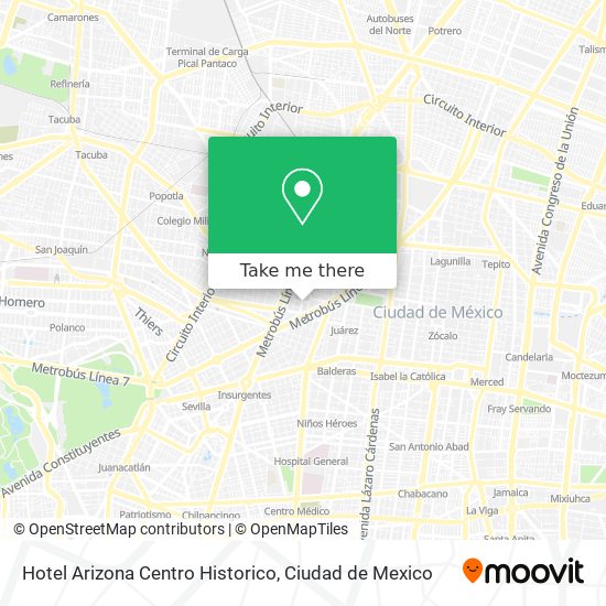 Mapa de Hotel Arizona Centro Historico