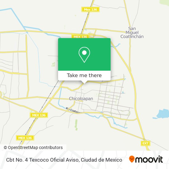 Cbt No. 4 Texcoco Oficial Aviso map