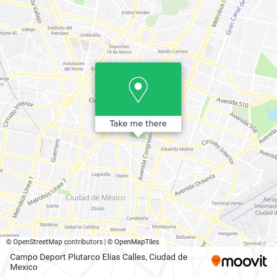 Mapa de Campo Deport Plutarco Elías Calles