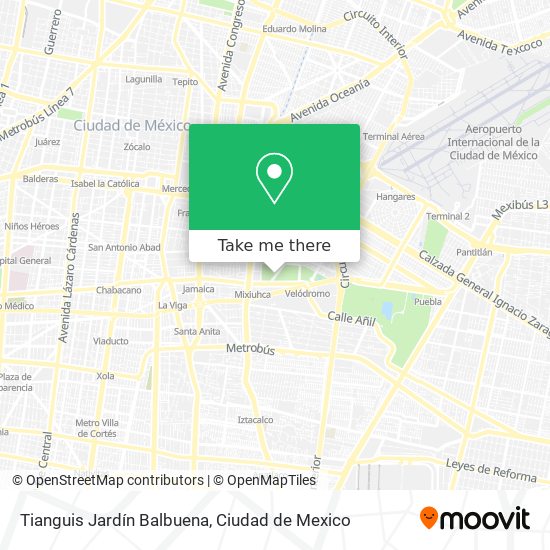 Tianguis Jardín Balbuena map