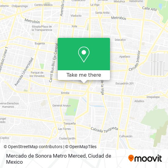 Mercado de Sonora Metro Merced map