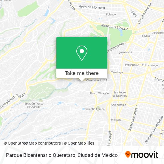 Parque Bicentenario Queretaro map