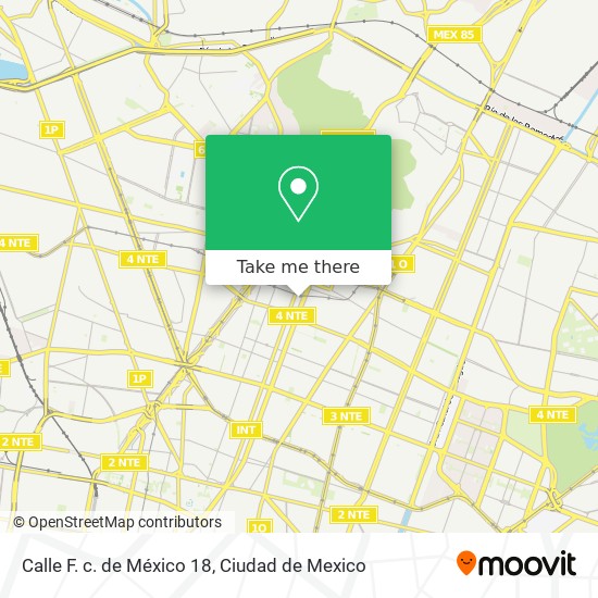 Mapa de Calle F. c. de México 18