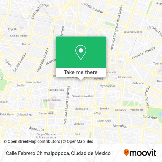 Mapa de Calle Febrero Chimalpopoca