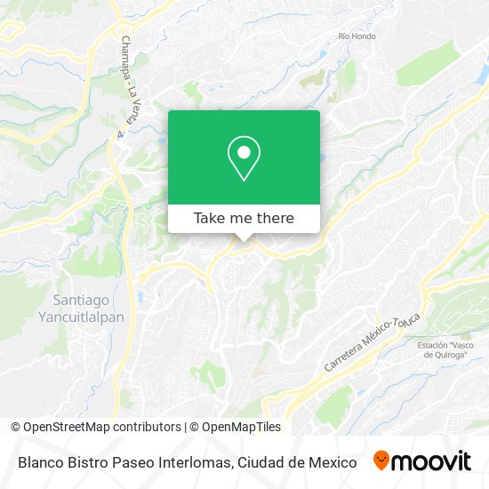 Blanco Bistro Paseo Interlomas map