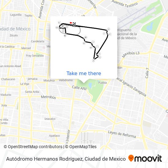 Mapa de Autódromo Hermanos Rodríguez