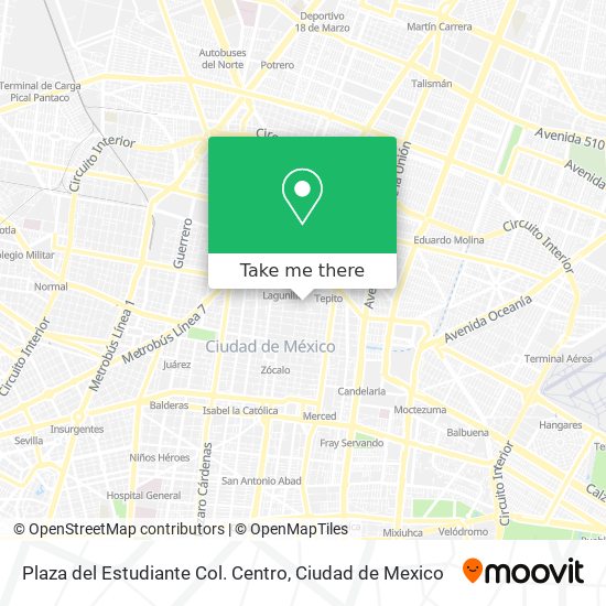 Plaza del Estudiante Col. Centro map