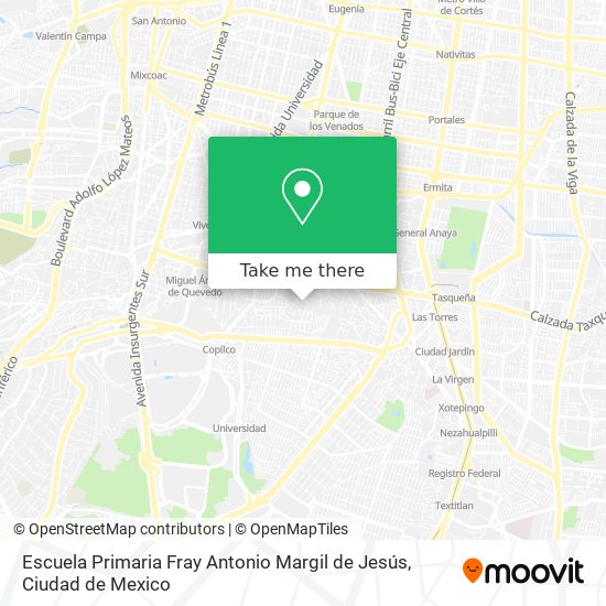 Escuela Primaria Fray Antonio Margil de Jesús map