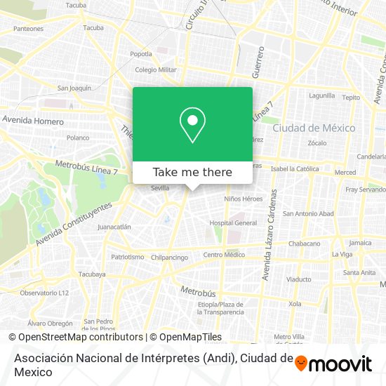 Mapa de Asociación Nacional de Intérpretes (Andi)