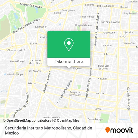 Mapa de Secundaria Instituto Metropolitano