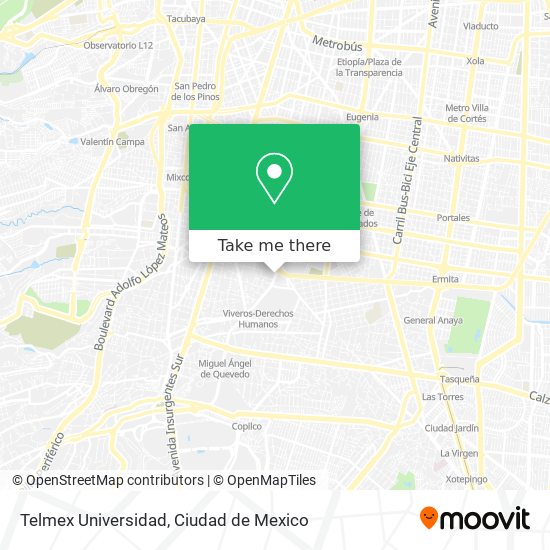 Telmex Universidad map