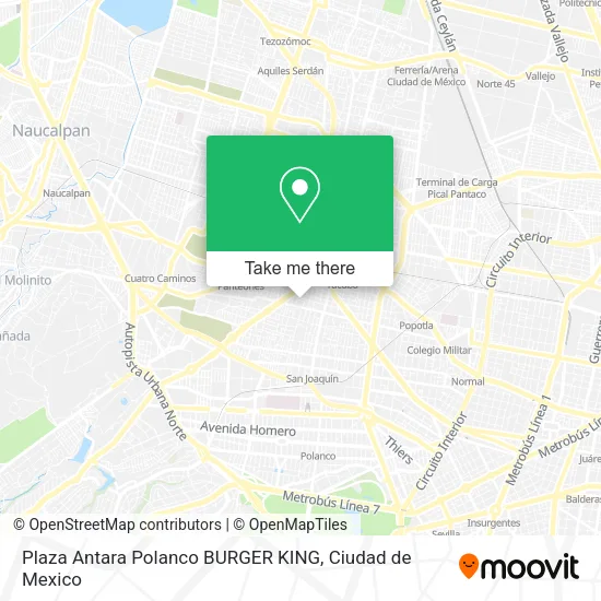 Plaza Antara Polanco BURGER KING map
