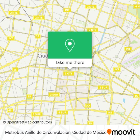 Mapa de Metrobus Anillo de Circunvalación