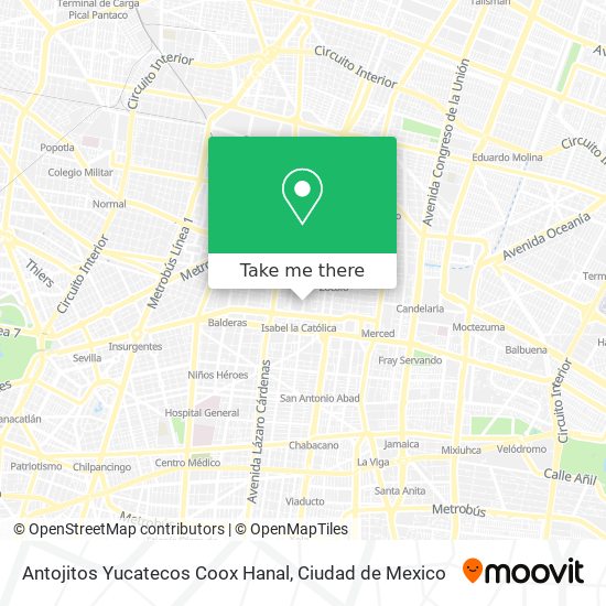 Antojitos Yucatecos Coox Hanal map