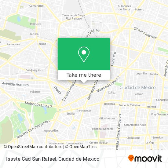 Mapa de Issste Cad San Rafael