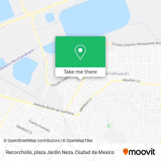 Recorcholis, plaza Jardin Neza map