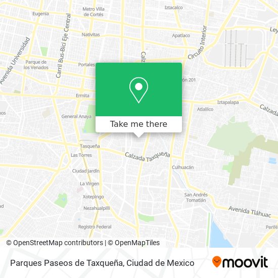 Mapa de Parques Paseos de Taxqueña