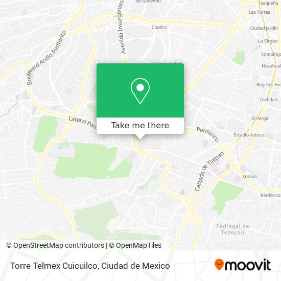 Torre Telmex Cuicuilco map