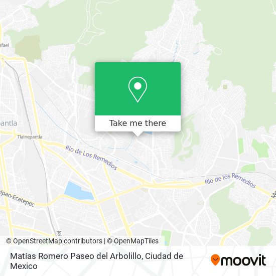 Matías Romero Paseo del Arbolillo map