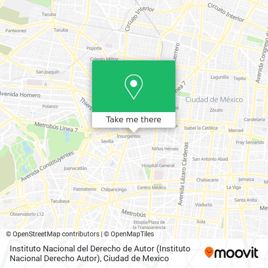 Instituto Nacional del Derecho de Autor (Instituto Nacional Derecho Autor) map