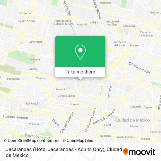 Mapa de Jacarandas (Hotel Jacarandas - Adults Only)