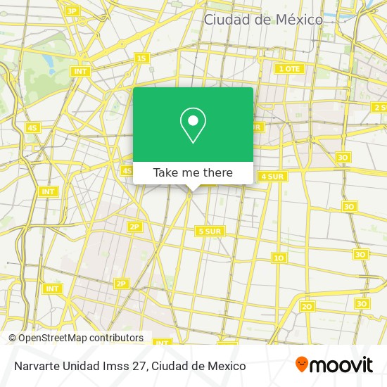 Mapa de Narvarte Unidad Imss 27