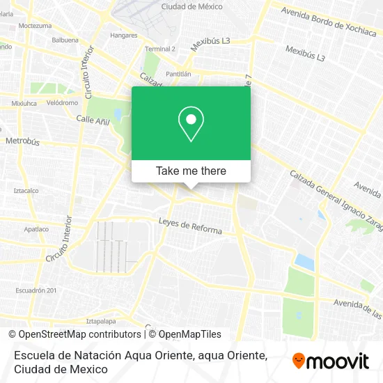 Escuela de Natación Aqua Oriente, aqua Oriente map