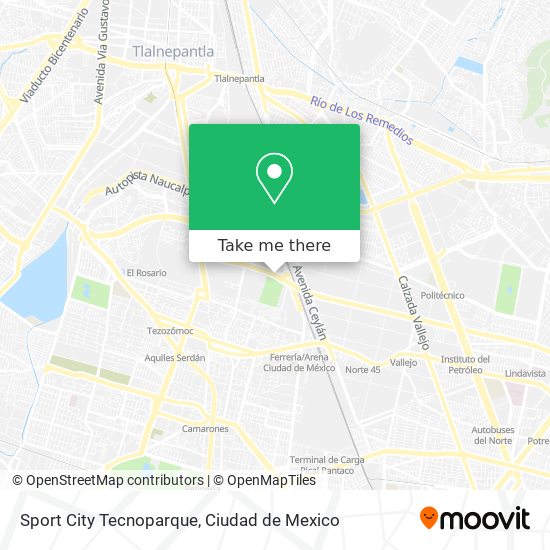 Sport City Tecnoparque map