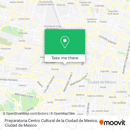 Preparatoria Centro Cultural de la Ciudad de Mexico map