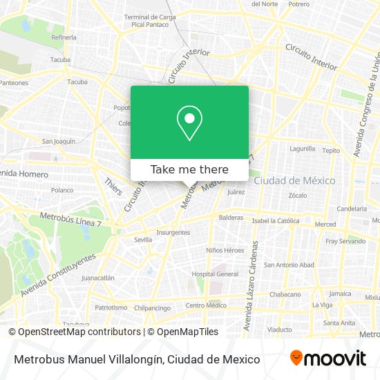 Metrobus Manuel Villalongín map