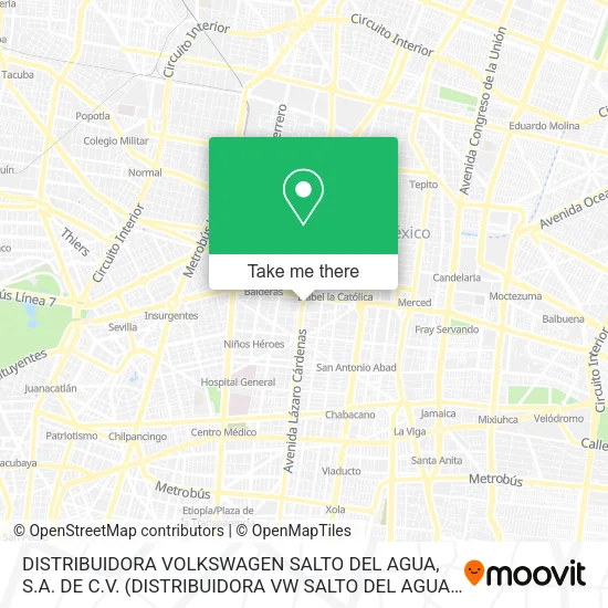 Mapa de DISTRIBUIDORA VOLKSWAGEN SALTO DEL AGUA, S.A. DE C.V. (DISTRIBUIDORA VW SALTO DEL AGUA)