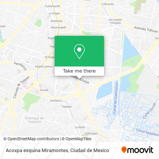 Mapa de Acoxpa esquina Miramontes