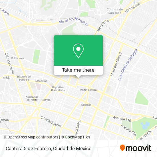 Cantera 5 de Febrero map