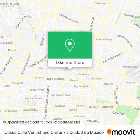 Jesús Calle Venustiano Carranza map