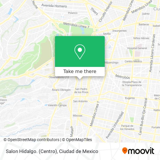 Mapa de Salon Hidalgo. (Centro)