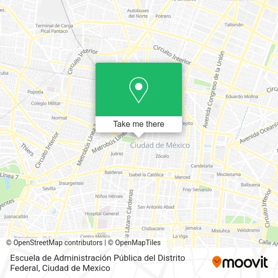 Escuela de Administración Pública del Distrito Federal map