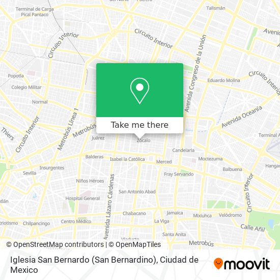 Iglesia San Bernardo (San Bernardino) map