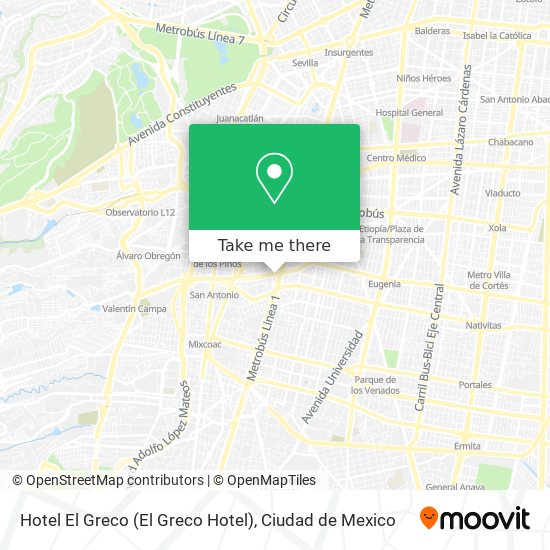 Mapa de Hotel El Greco