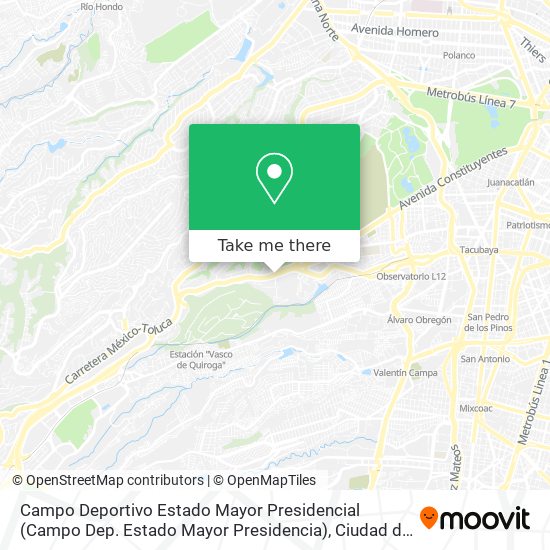 Campo Deportivo Estado Mayor Presidencial (Campo Dep. Estado Mayor Presidencia) map