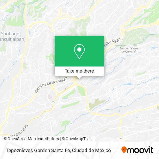 Mapa de Tepoznieves Garden Santa Fe