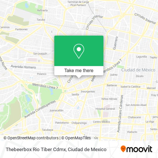 Thebeerbox Rio Tiber Cdmx map