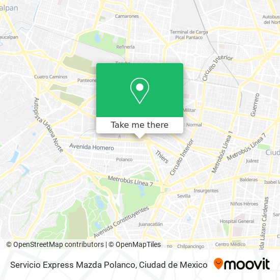 Servicio Express Mazda Polanco map