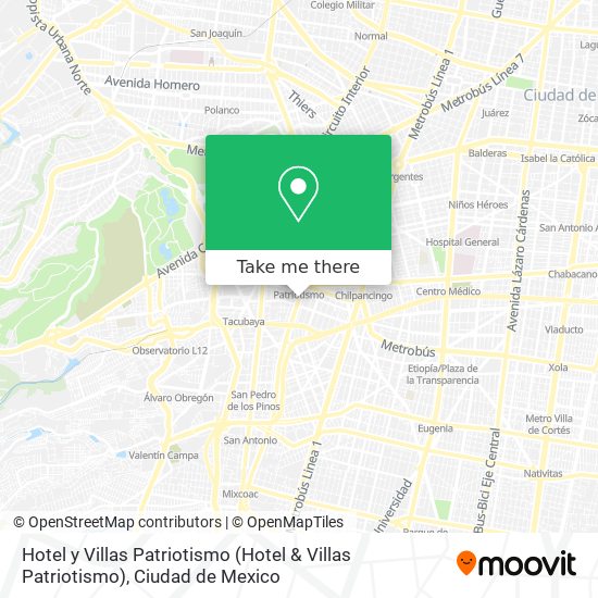 Hotel y Villas Patriotismo map