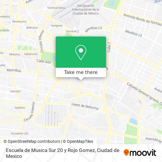 Escuela de Musica Sur 20 y Rojo Gomez map
