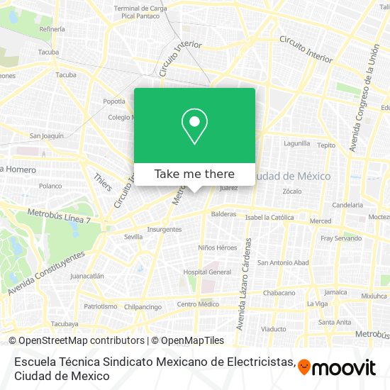 Escuela Técnica Sindicato Mexicano de Electricistas map