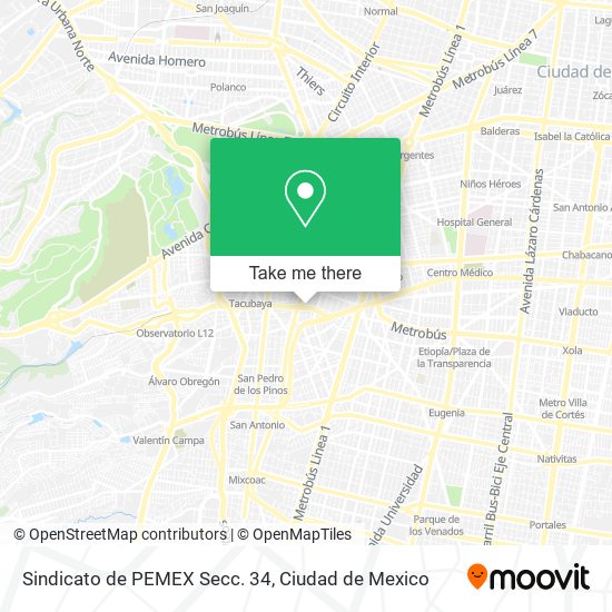 Sindicato de PEMEX Secc. 34 map
