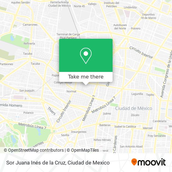 Mapa de Sor Juana Inés de la Cruz