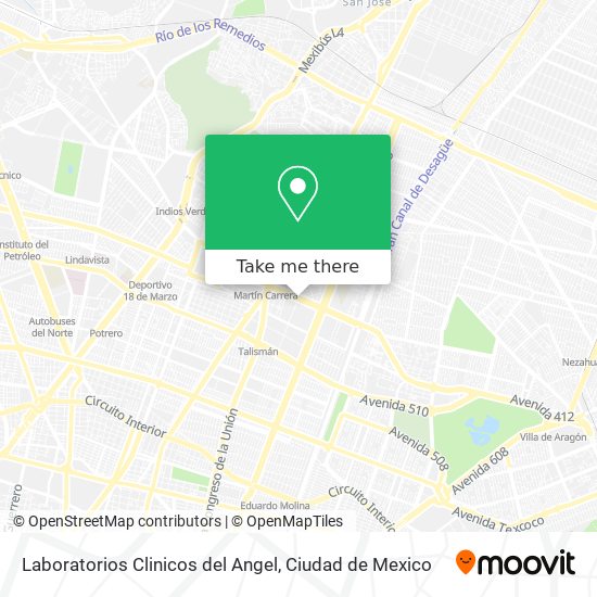 Mapa de Laboratorios Clinicos del Angel
